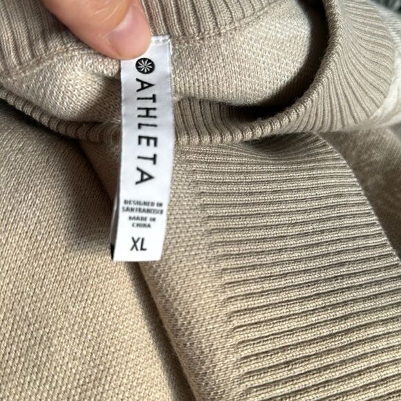 Athleta Jacquard Crew Sweater Frosted Floral Cream Wool Blend XL - Picture 7 of 7